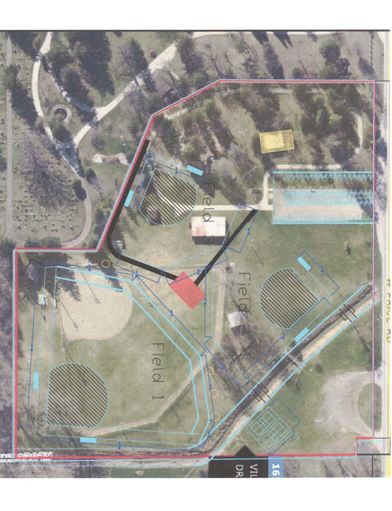 Aerial image detailing Droste Park Remodel